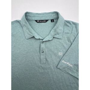 Travis Mathew‎ Shirt Mens XL Green Short Sleeve Golf Polo Embroidery Rain Bird